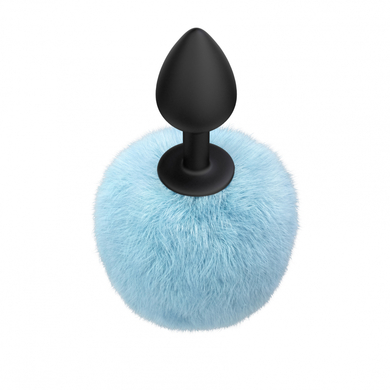 Анальная пробка силиконовая с голубым хвостиком Emotions Fluffy