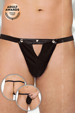 Стринги мужские с заклепками черные SoftLine Collection, S/L