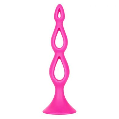 Анальная елочка Silicone Triple Probe розовая