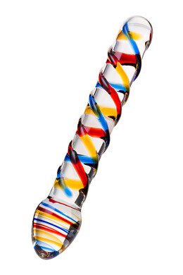 Двусторонний стеклянный фаллоимитатор Sexus Glass 19,5 см