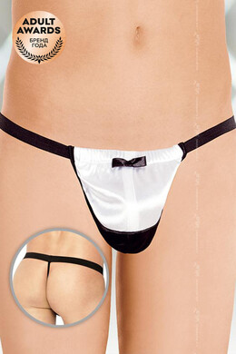 Стринги мужские с бабочкой белые SoftLine Collection, S/L