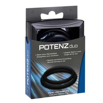 Набор черных эрекционных колец Joydivision POTENZduo