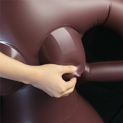 Кукла-мулатка Yael в позе наездницы с открытым ротиком и большой грудью Cowgirl Style Love Doll