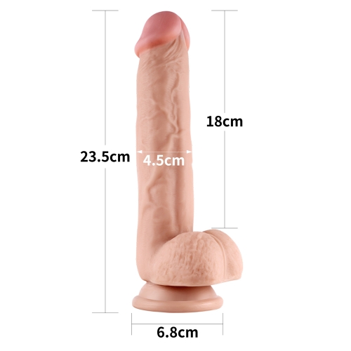 Гнущийся фаллоимитатор с эффектом двойной кожи Lovetoy Sliding-Skin Dual Layer Dong 23.5 см