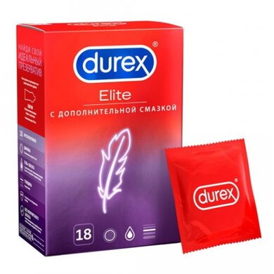 Презервативы Durex Elite тонкие с дополнительной смазкой (18 шт)