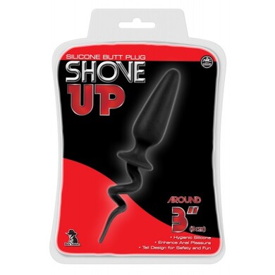 Анальная пробка с изогнутым хвостиком-штопором Shove Up Tail Plug