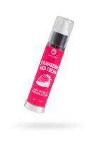 Массажное масло 2 в 1 с разогревающим эффектом со вкусом клубники и сливок Secret Play (50 мл)