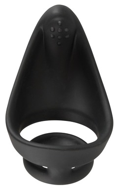 Кольцо эрекционное чёрное со стимуляцией промежности Rebel