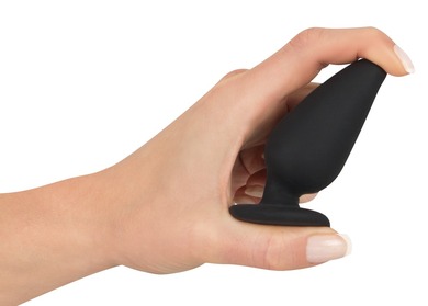 Анальная пробка черная Black Velvets Heavy Plug Medium