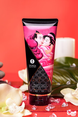 Съедобный массажный крем с ароматом малины Shunga Raspberry Feeling (200 мл)