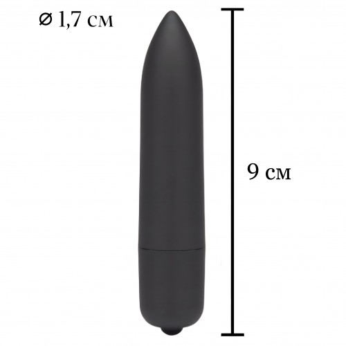 Черная вибропуля X-Basic Bullet Long Lovetoy с 10 режимами вибрации