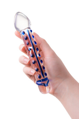 Двусторонний стеклянный фаллоимитатор Sexus Glass 20 см