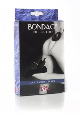 Меховые оковы на ноги черные Bondage