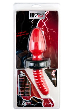 Анальная вибровтулка для фистинга Black & Red красная