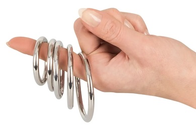 Набор эрекционных колец из стали Set of 5 Cock Rings