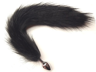 Анальная пробка Лисий хвост черная