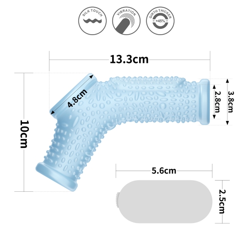 Рельефная вибронасадка на пенис и мошонку Vibrating Drip Knights Ring with Scrotum Sleeve