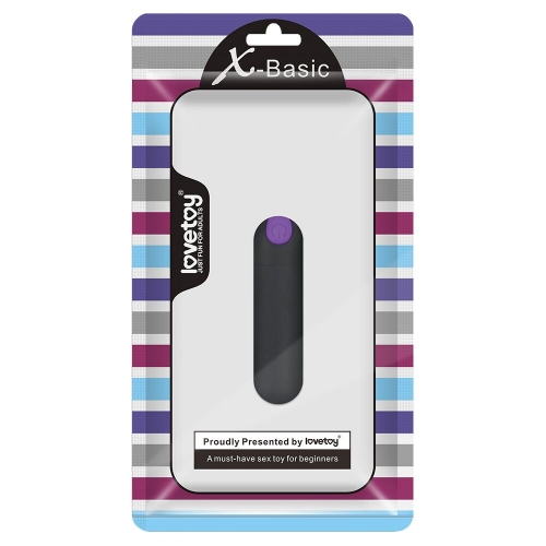 Черная вибропуля X-Basic Rechargeable Bullet 10 режимов