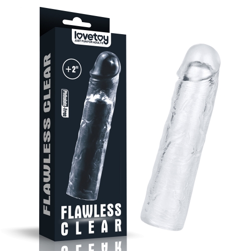 Прозрачная насадка на пенис Flawless Clear Penis Sleeve + 5 см