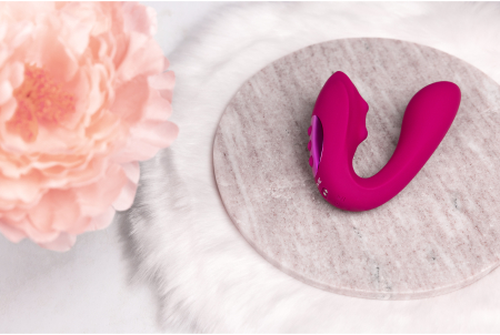 Перезаряжаемый вибратор для точки G с массажными шариками розовый Yuki