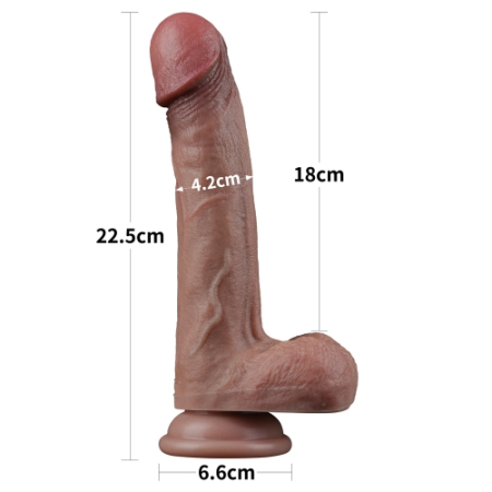 Реалистичный фаллоимитатор на присоске Dual Layered Silicone Cock 22.5 см