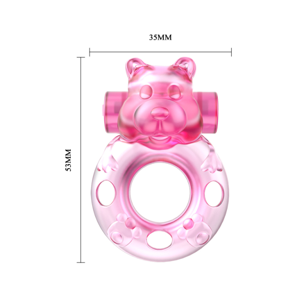 Эрекционное кольцо с вибрацией Baile Pink Dog-Head