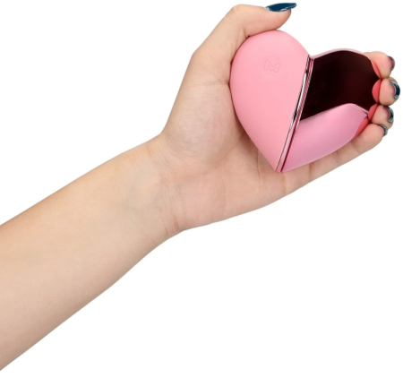 Перезаряжаемый вибратор-сердце с функцией пульсации розовый Tapping Heart Vibrator