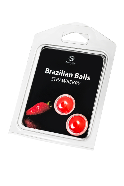Массажное масло с ароматом клубники Secret Play Brazilian Balls (2х4 г)