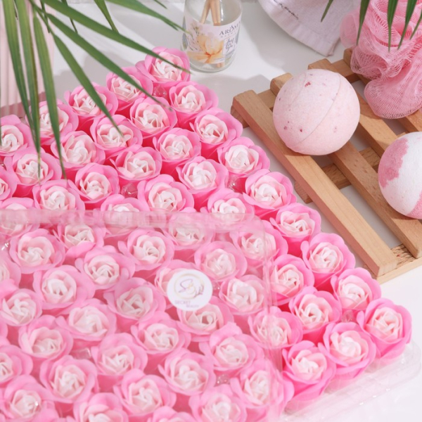 Розы мыльные бело-розовые (81 шт)