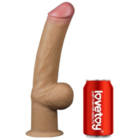 Реалистичный фаллос с высоко посаженной мошонкой Lovetoy Silicone Cock 30 см