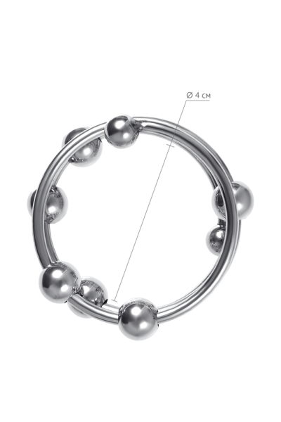 Кольцо под головку пениса металлическое серебристое D 4 см