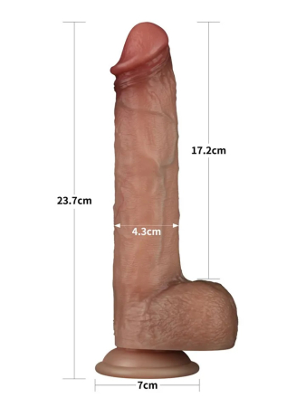 Реалистичный фаллоимитатор с мошонкой Sliding Skin Pro 24 см с двойной плотностью