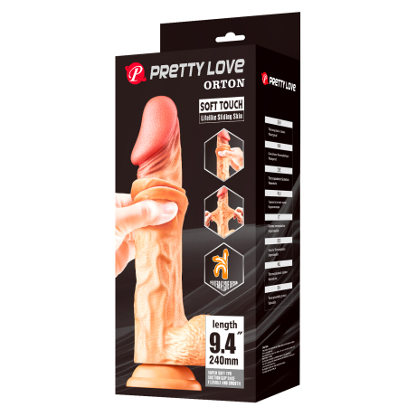Реалистичный фаллоимитатор на присоске Pretty Love Orton 24 см