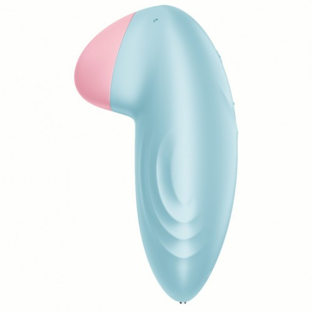 Перезаряжаемый смарт-стимулятор с вибрацией голубой Tropical Tip Satisfyer 