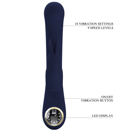 Вибратор-кролик с дисплеем Pretty Love Lamar синий