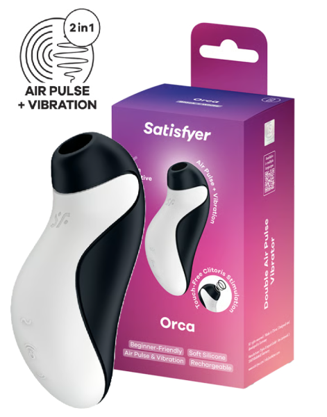 Вакуумно-волновой стимулятор клитора с вибрацией Orca Satisfyer