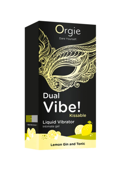 Съедобный гель с эффектом вибрации со вкусом лимона и джин-тоника DUAL VIBE! KISSABLE (15 мл)