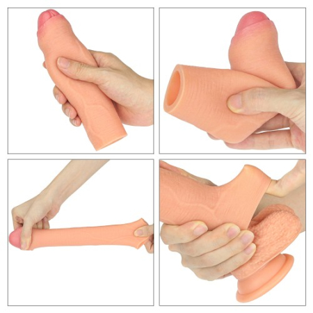 Удлиняющая насадка на пенис Revolutionary Silicone Nature Extender Uncircumcised телесная + 4 см