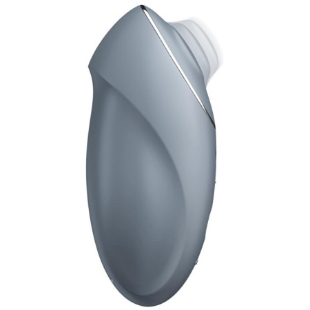 Вибростимулятор с функцией "жидкий воздух" серо-голубой Satisfyer Tap & Climax 1