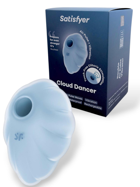 Вакуумно-волновой стимулятор с вибрацией голубой Cloud Dancer Satisfyer 