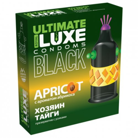 Презерватив черный Luxe Black Ultimate Хозяин Тайги с ароматом абрикоса 1 шт
