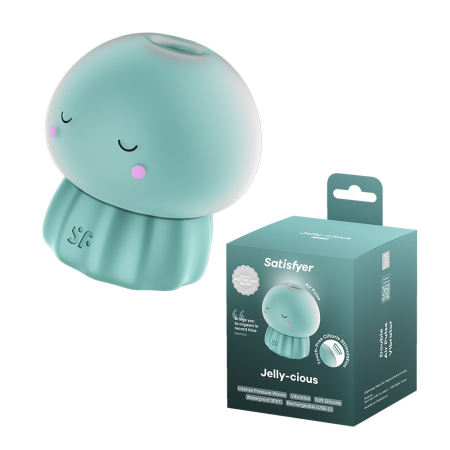 Вакуумный стимулятор клитора бирюзовый Jelly-cious Satisfyer 