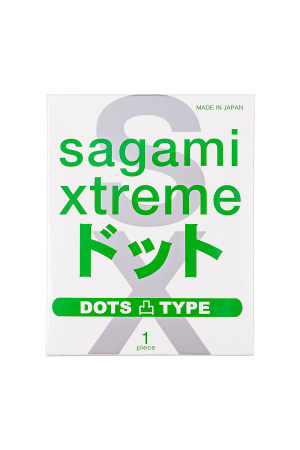 Презервативы анатомической формы с рельефными точками латексные Sagami Xtreme dots Type-E (1 шт)