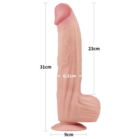 Реалистичный фаллоимитатор на присоске Sliding-Skin Dual Layer Dong 31 см