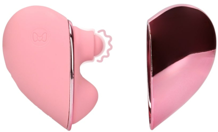 Перезаряжаемый вибратор-сердце с функцией пульсации розовый Tapping Heart Vibrator