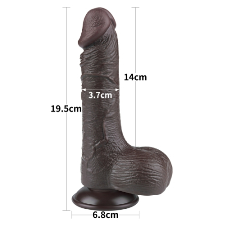 Реалистичный фаллоимитатор на присоске Sliding Skin Dual Layer Dong 19,5 см