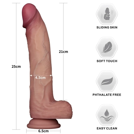 Реалистичный фаллоимитатор Sliding Skin Pro II 22 см
