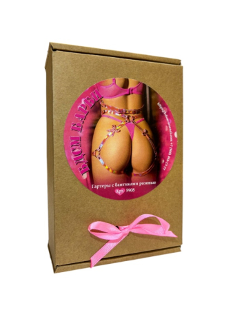 Гартеры с бантиками розовые БДСМ Барби