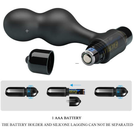 Анальная втулка с вибрацией черная Mr. Play