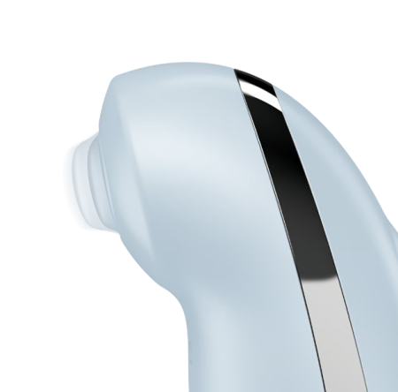 Клиторальный вибростимулятор с пульсацией голубой Tap аnd Climax 2 Satisfyer 